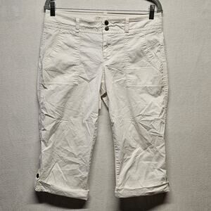 2010 Old Navy Capris Women's Size 8 White Cuffed Short Pants 54023